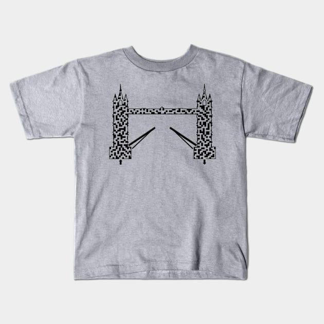 Tower Bridge in London, England Maze & Labyrinth Kids T-Shirt by gorff